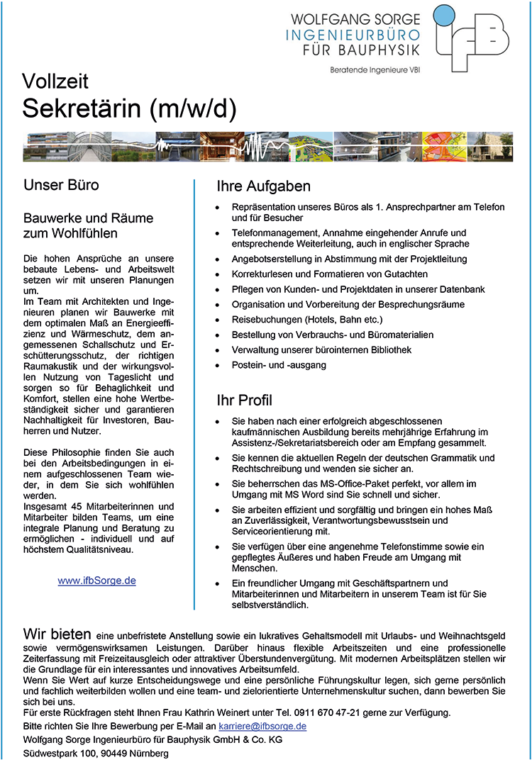 Sekretärin (m/w/d)