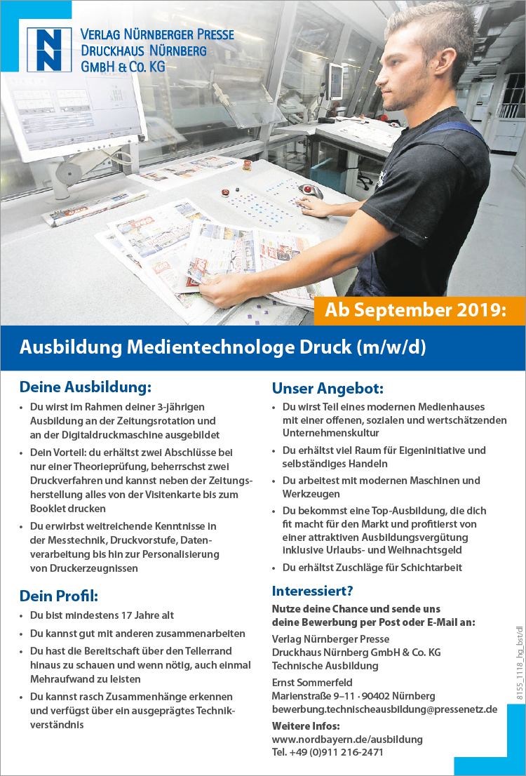 Azubi Medietechnologe (m/w/d) Druck