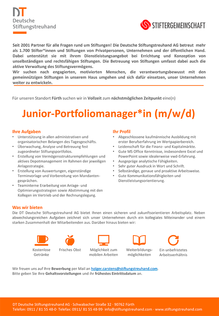 Junior Portfoliomanager (m/w/d)